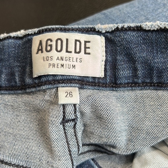AGOLDE Sophie Crop Mid Wash Distressed Jeans Womens Designer Size 26 - Picture 10 of 14